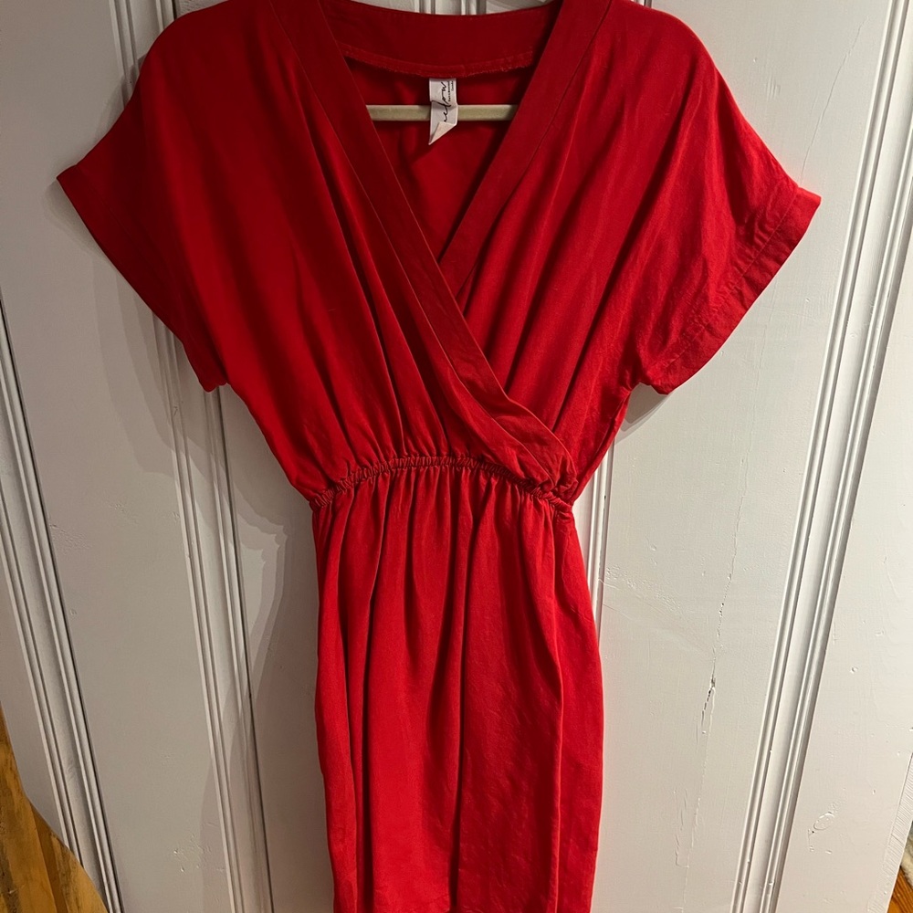 Elegant Red Wrap Dress